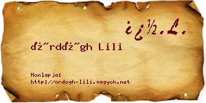 Ördögh Lili névjegykártya