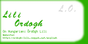 lili ordogh business card