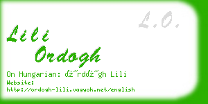 lili ordogh business card